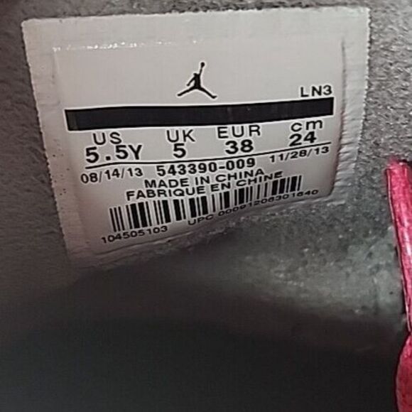 Air Jordan VI 6 Valentine's Day Retro Silver Pink Size 5.5Y 543390-009 EU38 - Picture 10 of 10